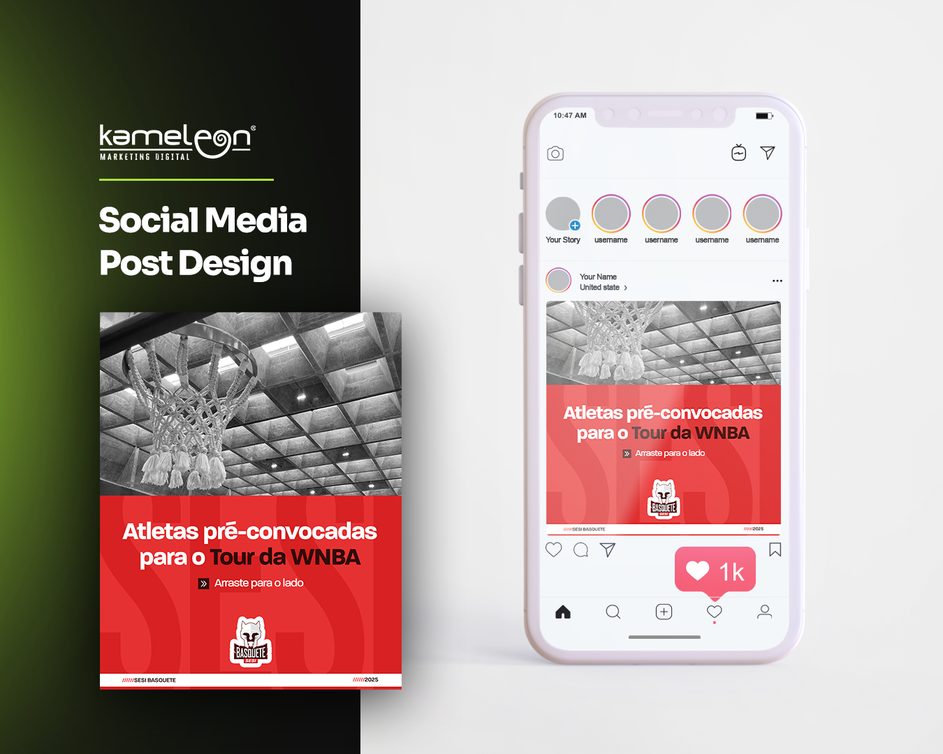 Portfólio Sesi Basquete Kameleon Marketing
