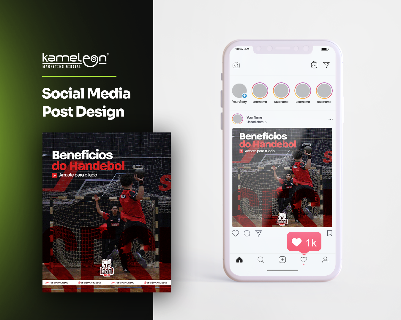 Portfólio Sesi Handboll Kameleon Marketing Digital