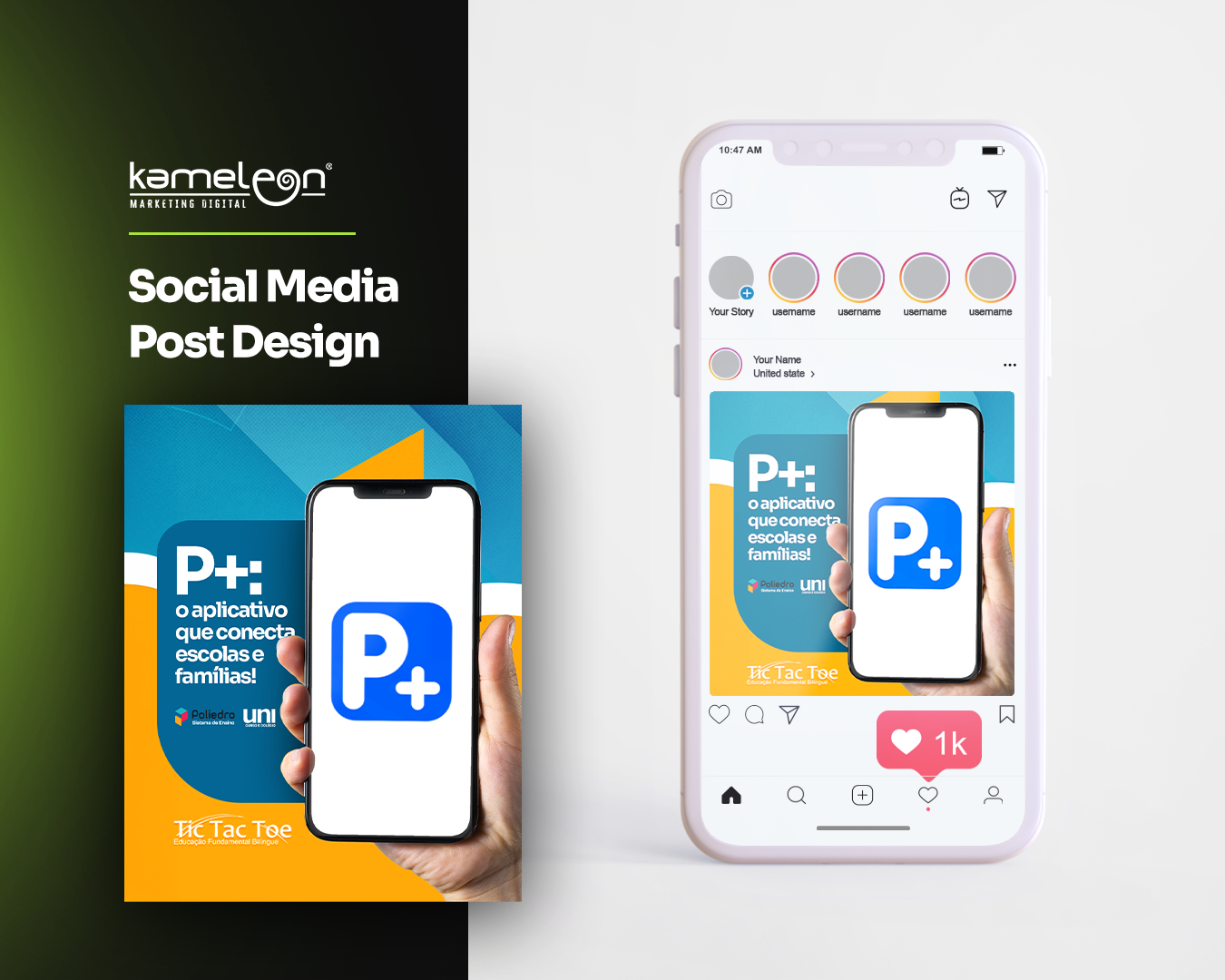 Portfólio TicTacToe P+ Kameleon Marketing Digital